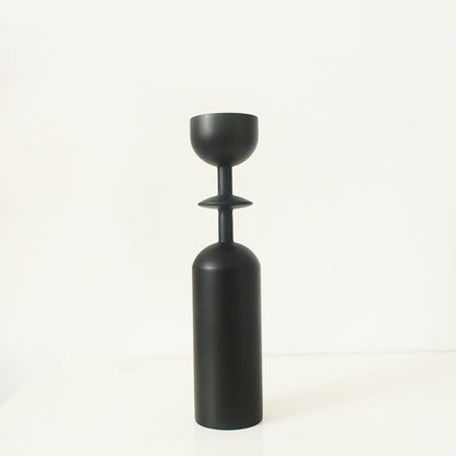 EROS SENSE Modern Simple Black Wooden Candle Holder